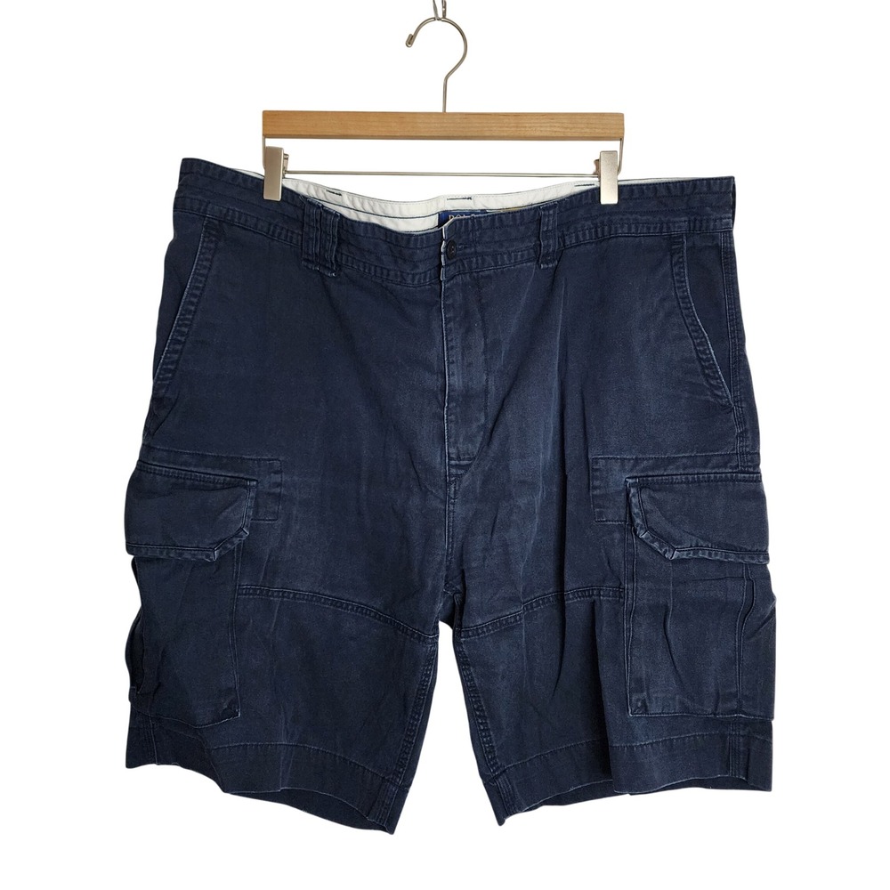 Polo Ralph Lauren Cargo Shorts Mens 44 Blue Cotton Flat Front Casual